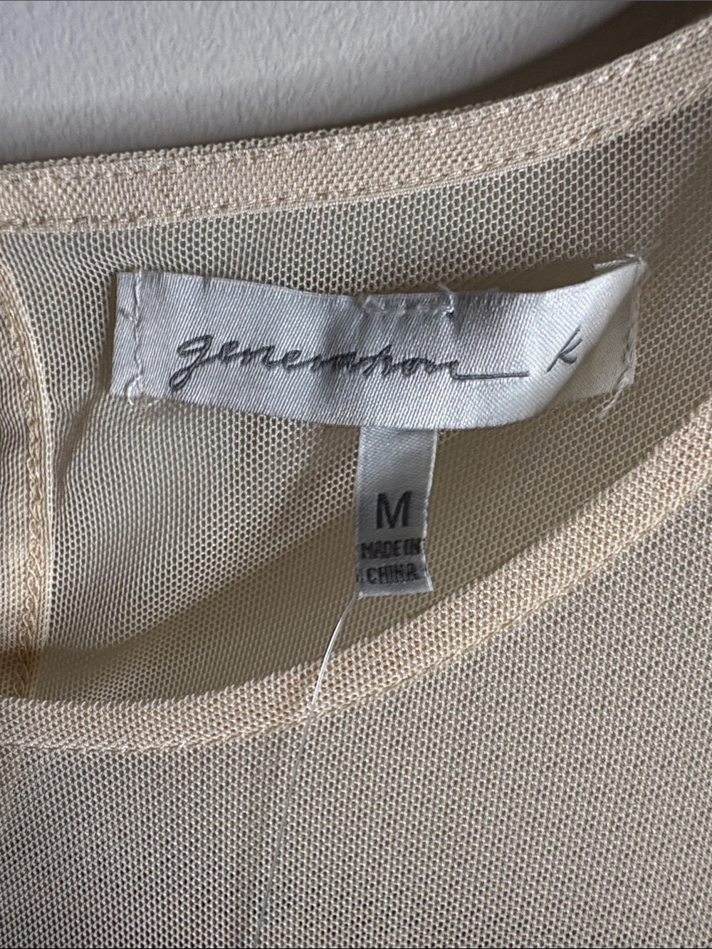 Sequin Long-Sleeve Tee with Cream Mesh Yoke - Picture 2 of 7